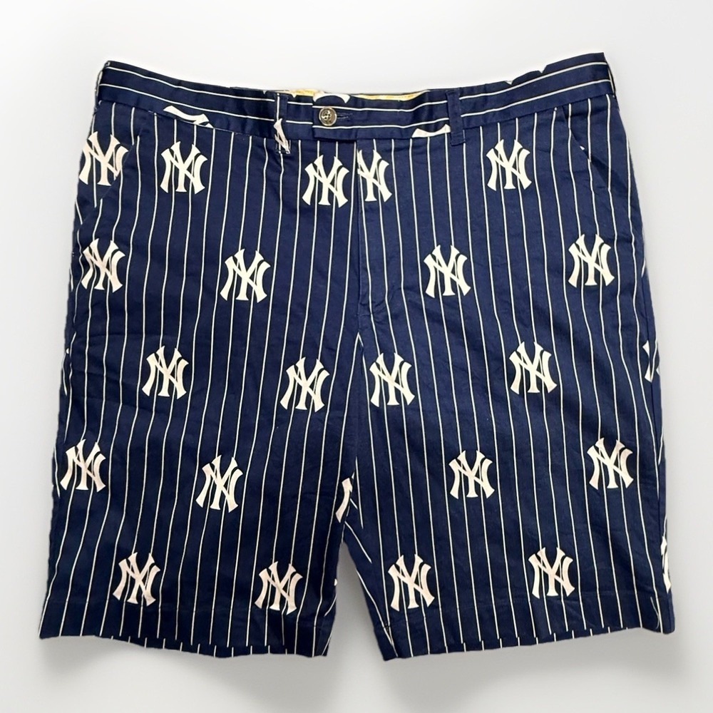 Loudmouth New York Yankees NY Golf Shorts Blue Pin Stripes MLB Baseball Mens 40